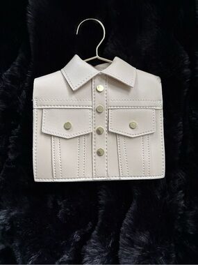 SHEIN Cream Jacket-Shaped Bag Charm with Gold Buttons